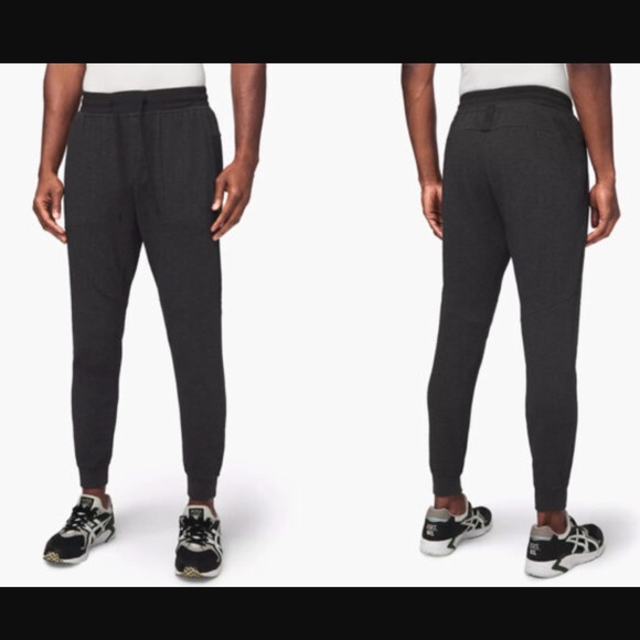 Lululemon Men’s At Ease Jogger Heathered Black/Black Sweatpants - Picture 1 of 9